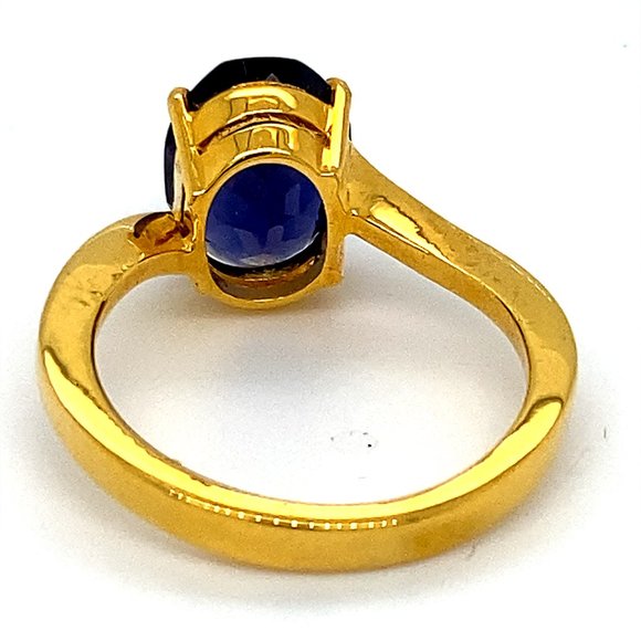 Iolite 3.01ct Solid 18K Yellow Gold Ring - Picture 5 of 8